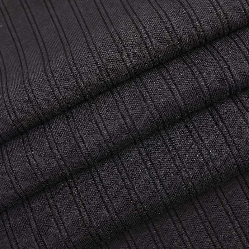 32s CVC + 40D Vollplattierter 10x2 gestreifter Spandex-Rippstrick